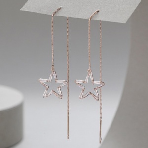 Glam Star Threader Earrings - Rose Gold